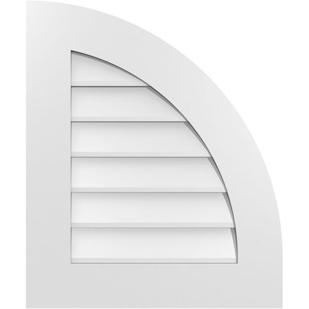 Ekena Millwork Quarter Round Top Right Surface Mount PVC Gable Vent w/ 3-1/2"W x 1"P Standard Frame, 20"W x 24"H GVPQR20X2401SN